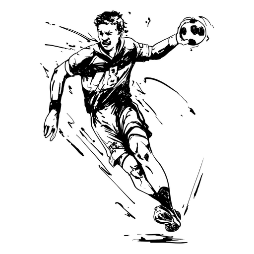 Handball athlete in action PNG Design