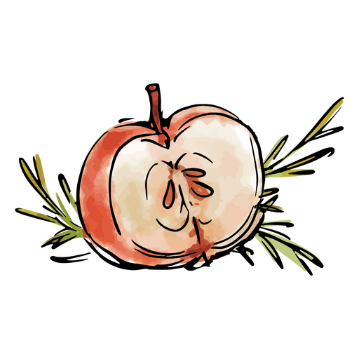 Manzana de temporada acuarela Diseño PNG