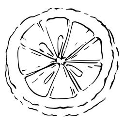 Hand-drawn lemon slice PNG Design