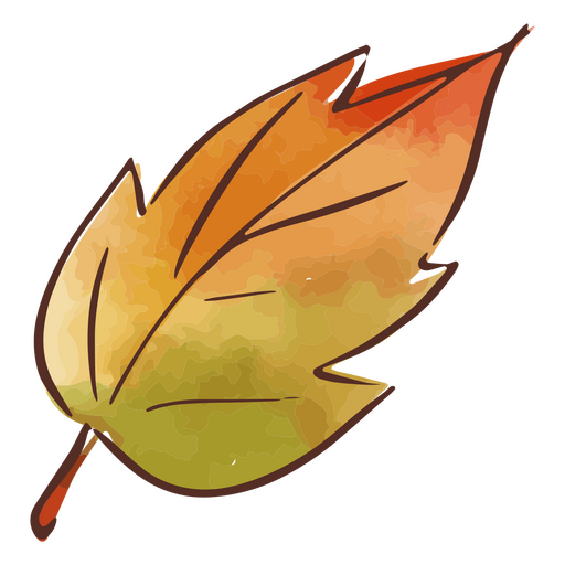 Folha de outono em aquarela Desenho PNG