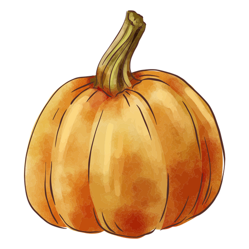 Aquarelldarstellung eines Herbstkürbises PNG-Design