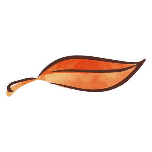 Isoliertes orangefarbenes Blatt im Aquarellstil PNG-Design