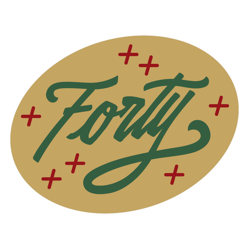 Etiqueta de cumpleaños 40 vintage Diseño PNG