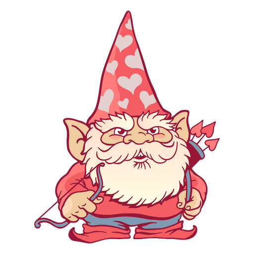 Gnome with arrow and bow PNG Design