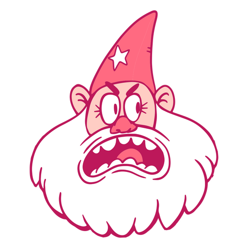 Angry bearded gnome expression PNG Design
