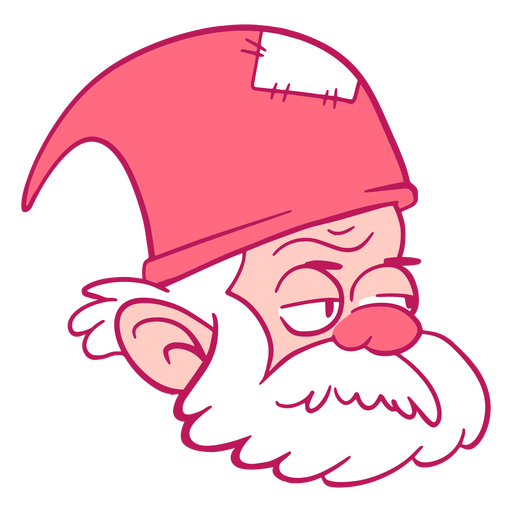 Disappointed bearded gnome expression PNG Design