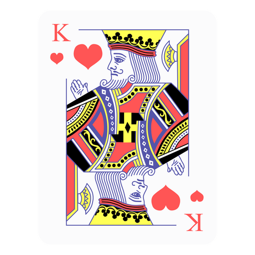 King of Hearts deck card PNG Design