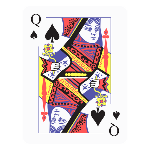 Queen of Spades deck card PNG Design