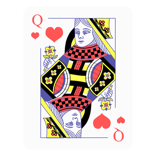 Queen of Hearts deck card PNG Design