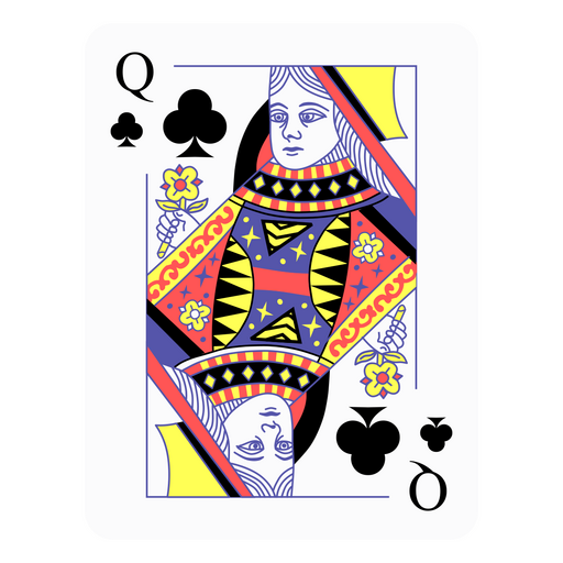 Queen of Clubs deck card PNG Design
