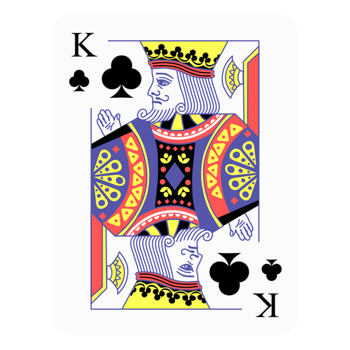 King of Clubs deck card PNG Design