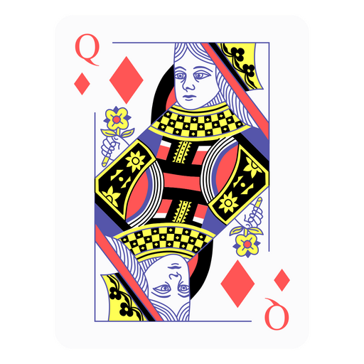 Queen of Diamonds deck card PNG Design