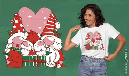 Christmas gnome family t-shirt design