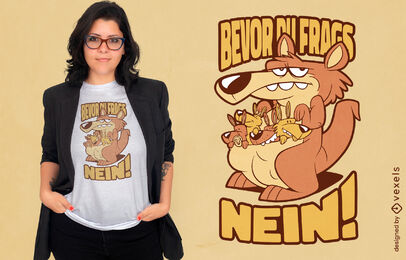 Diseño de camiseta de madre animal canguro.