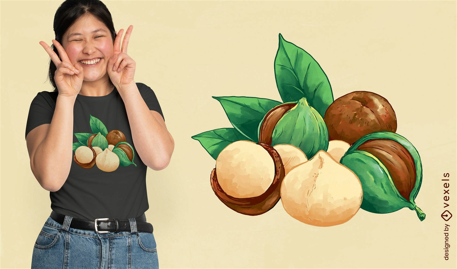 Macadamia nuts t-shirt design