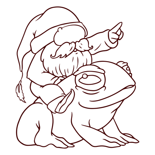 Gnome atop a frog PNG Design
