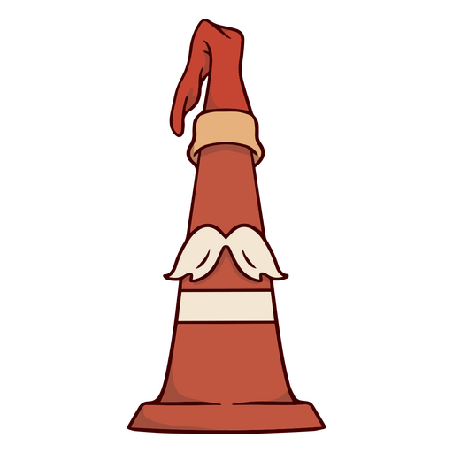 Traffic cone dressed with a gnome hat PNG Design