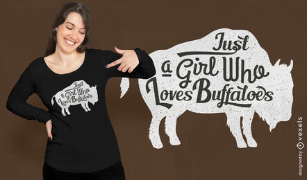 Girl who loves buffaloes t-shirt design