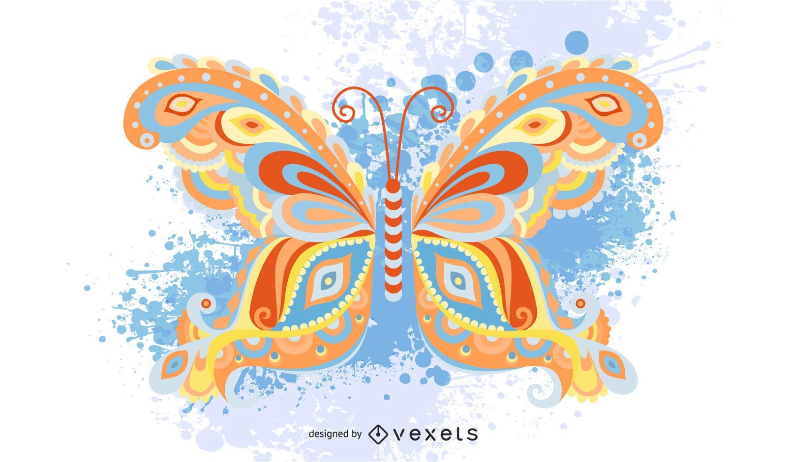 Mehrfarbige Schmetterlingsgrafik