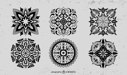conjunto de mandala de ornamentos orientais