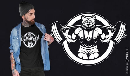 Weightlifting bear t-shirt design