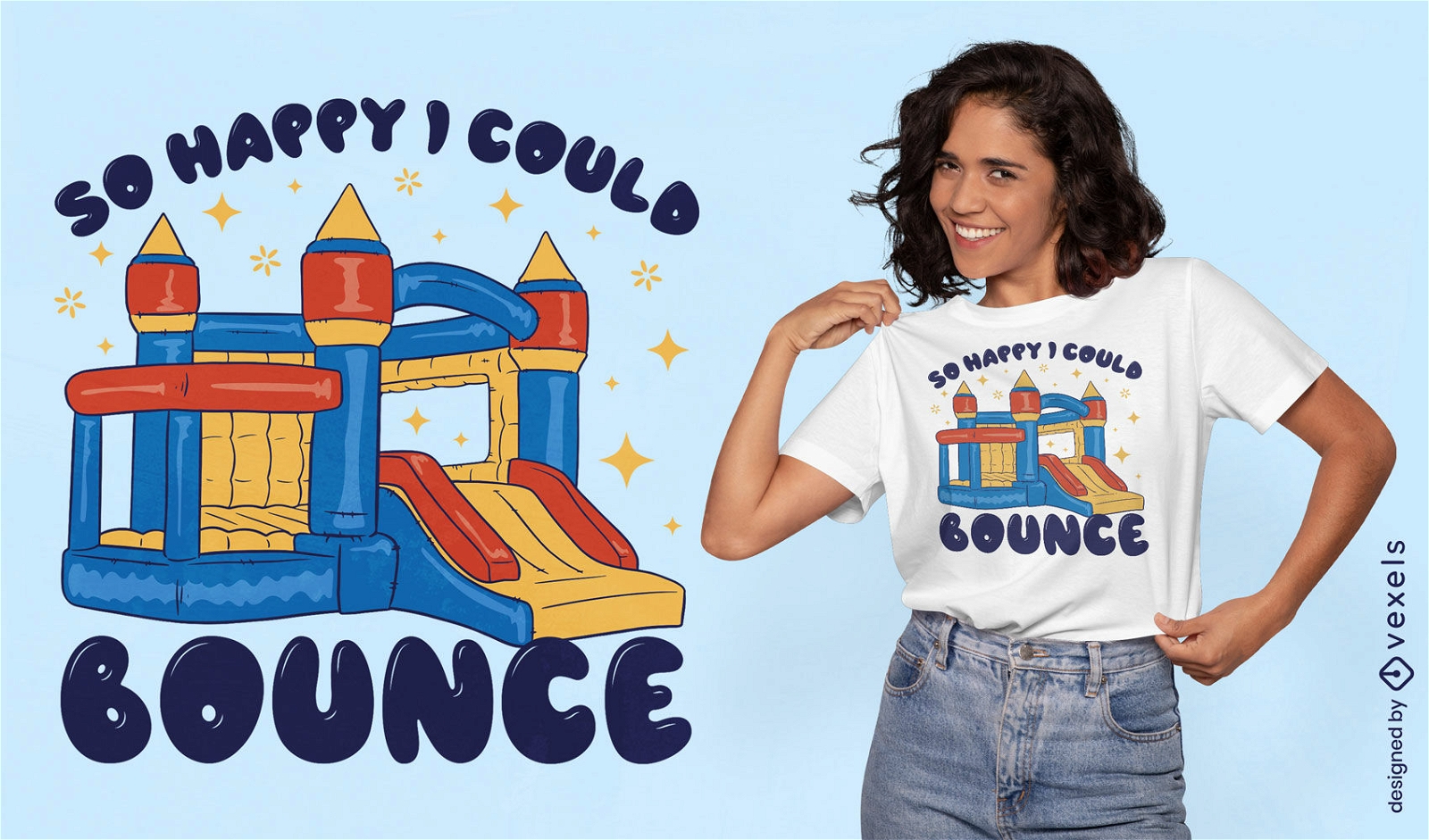 Children bouncy castle t-shirt design