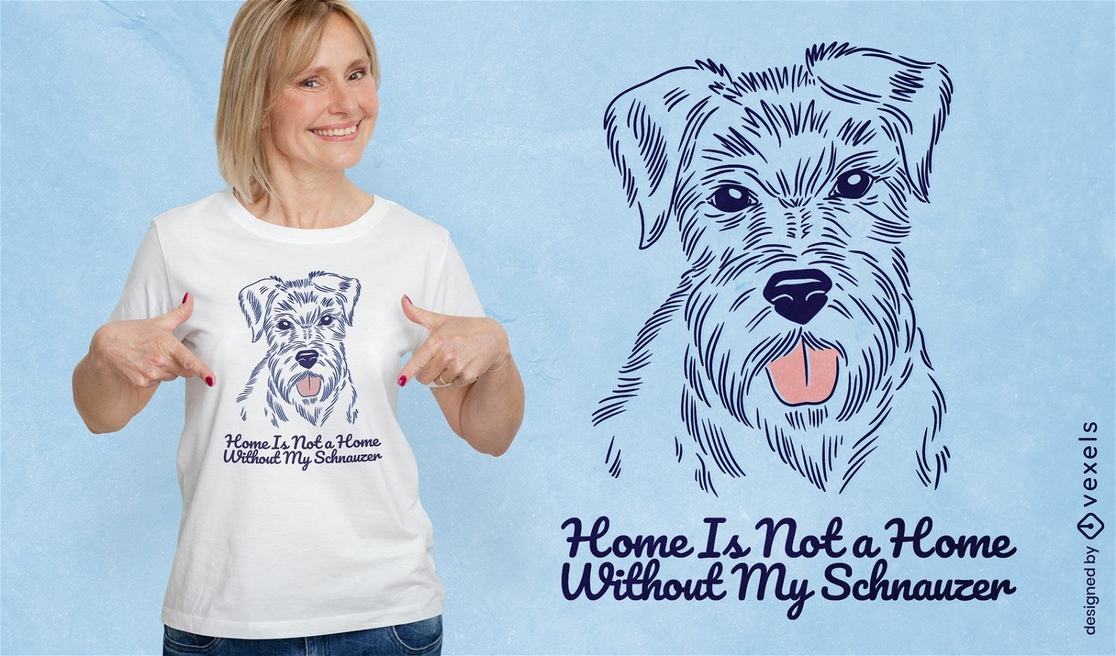 Schnauzer cute dog animal t-shirt design