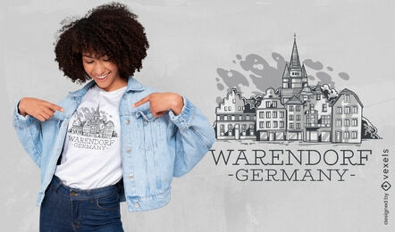 Warendorf Deutschland Skyline T-Shirt Design