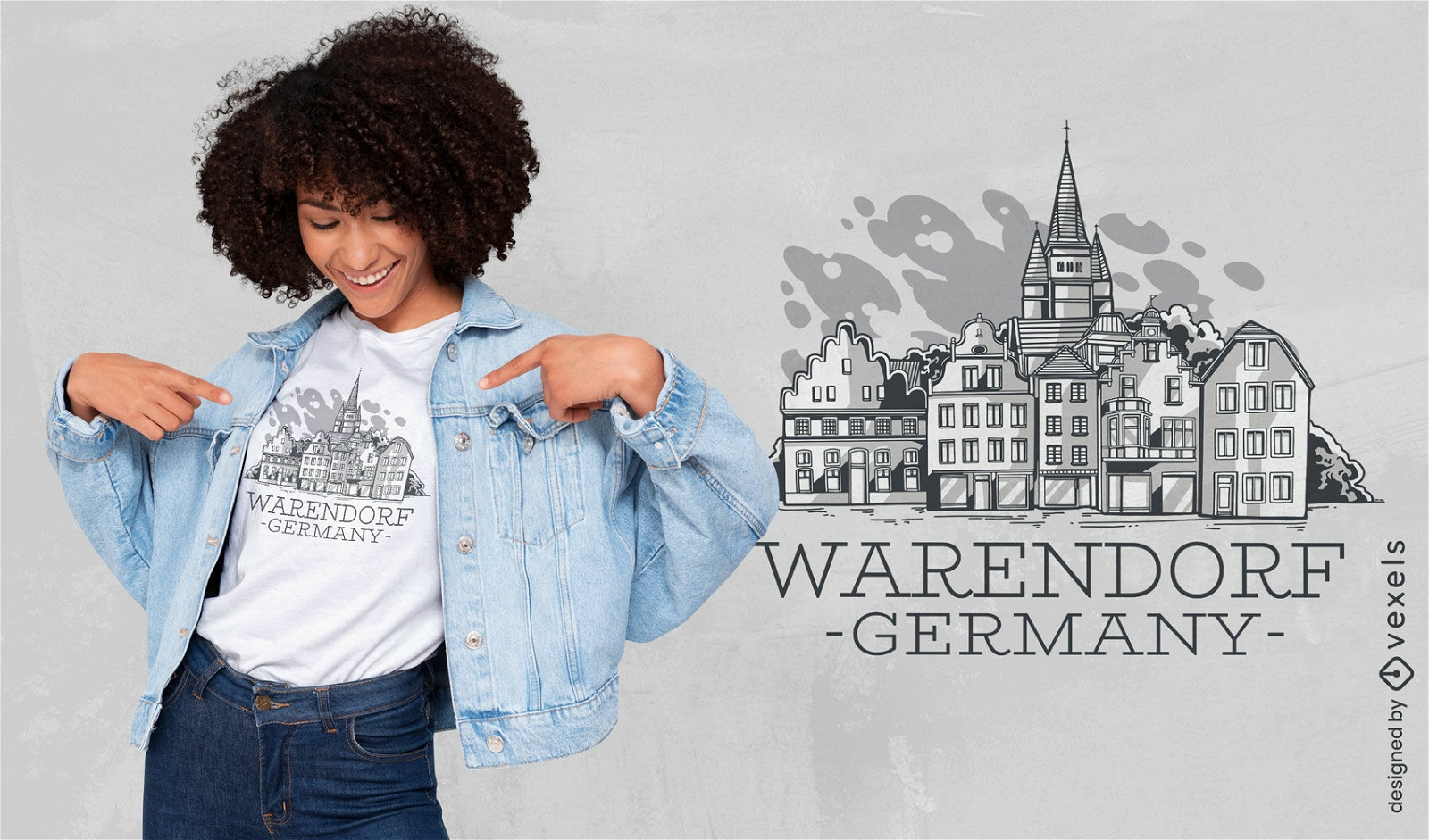Warendorf Alemanha design de t-shirt skylinie