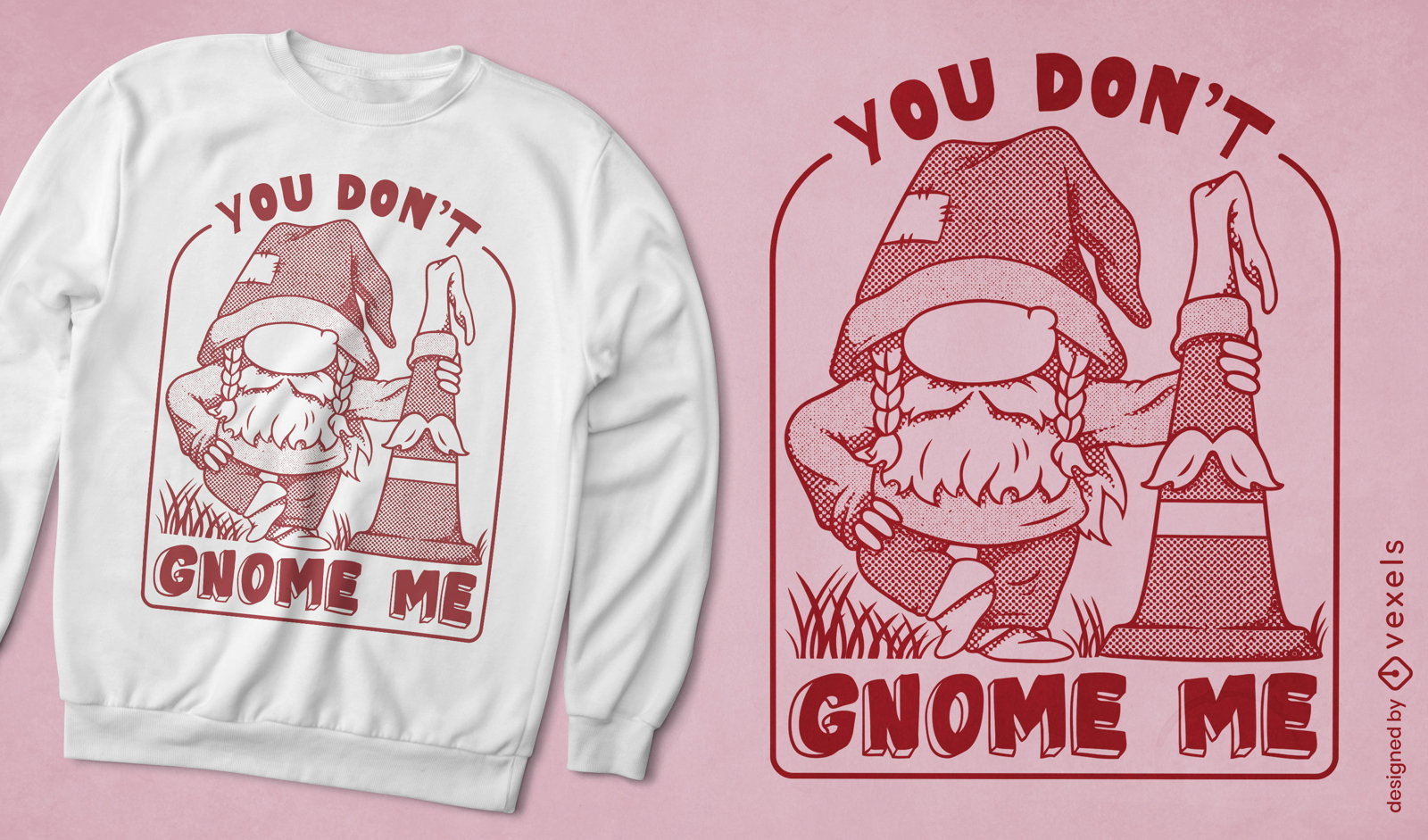 Gnome lustiger einfarbiger T-Shirt Entwurf