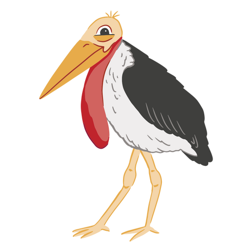 Marabou stork cartoon PNG Design