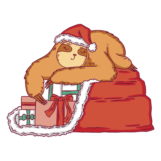 Christmas sleeping sloth PNG Design