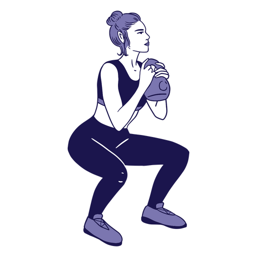 Woman doing squats    PNG Design
