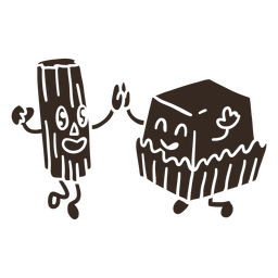 Chocolate churro and a cupcake PNG Design