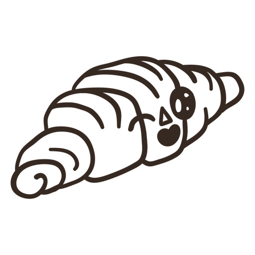 Desenho animado de croissant adormecido Desenho PNG