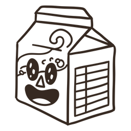 Chocolate milk filled stroke cartoon PNG Design