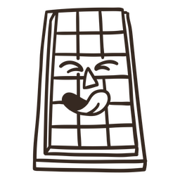 Mit Schokoriegel gefüllter Schlaganfall-Cartoon PNG-Design