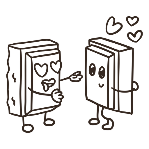 Desenho de traço cheio de amor de chocolate Desenho PNG