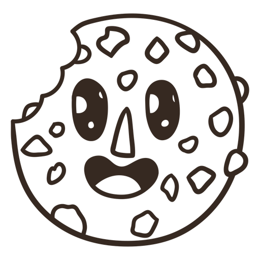 Cookie gefüllte Schlaganfall-Karikatur PNG-Design