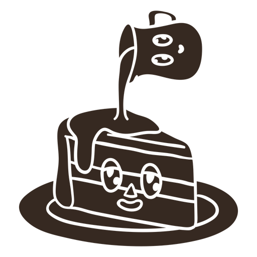 Dibujos animados de corte de pastel y crema Diseño PNG