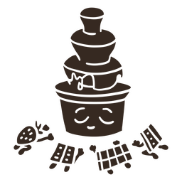 fuente de chocolate cortada de dibujos animados Diseño PNG