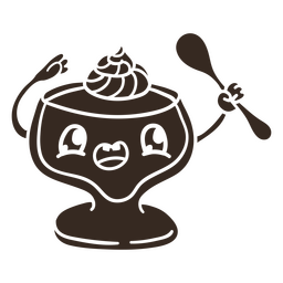 Copa de helado recortada de dibujos animados Diseño PNG