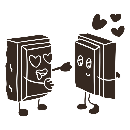 Chocolate love cut out cartoon PNG Design
