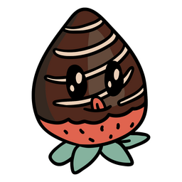 Erdbeer-Schokoladen-Cartoon PNG-Design