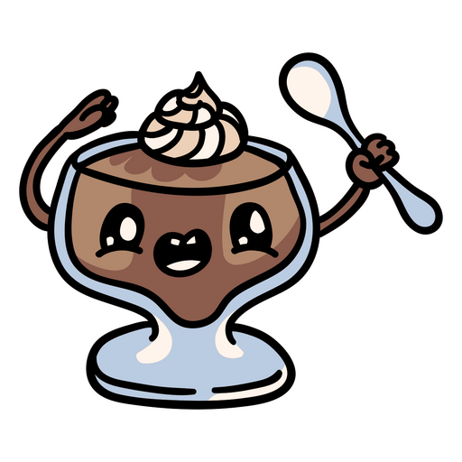 Chocolate dessert cartoon cup PNG Design