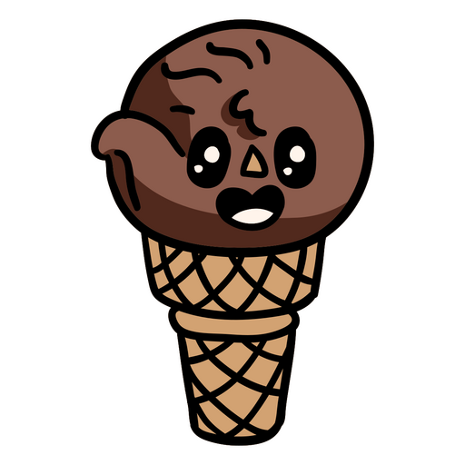 Chocolate ice cream cartoon PNG Design