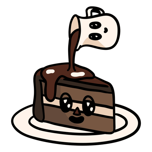 Cake and cream cartoon PNG Design