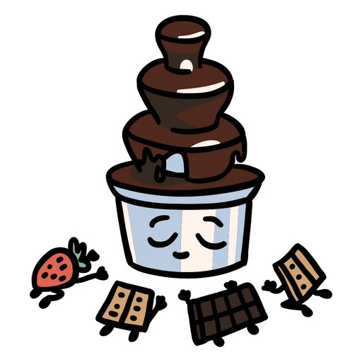 Chocolate fountain cartoon cult PNG Design