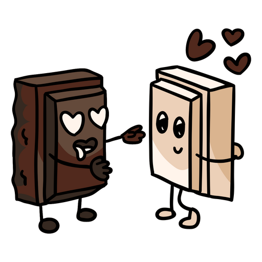 Dibujos animados de amor de chocolate Diseño PNG