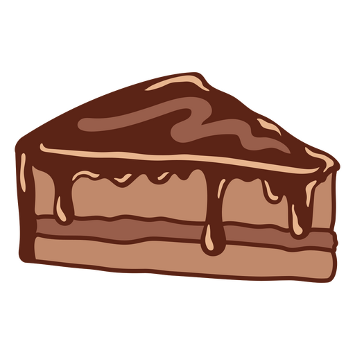 Chocolate piece of cake color stroke sweets PNG Design